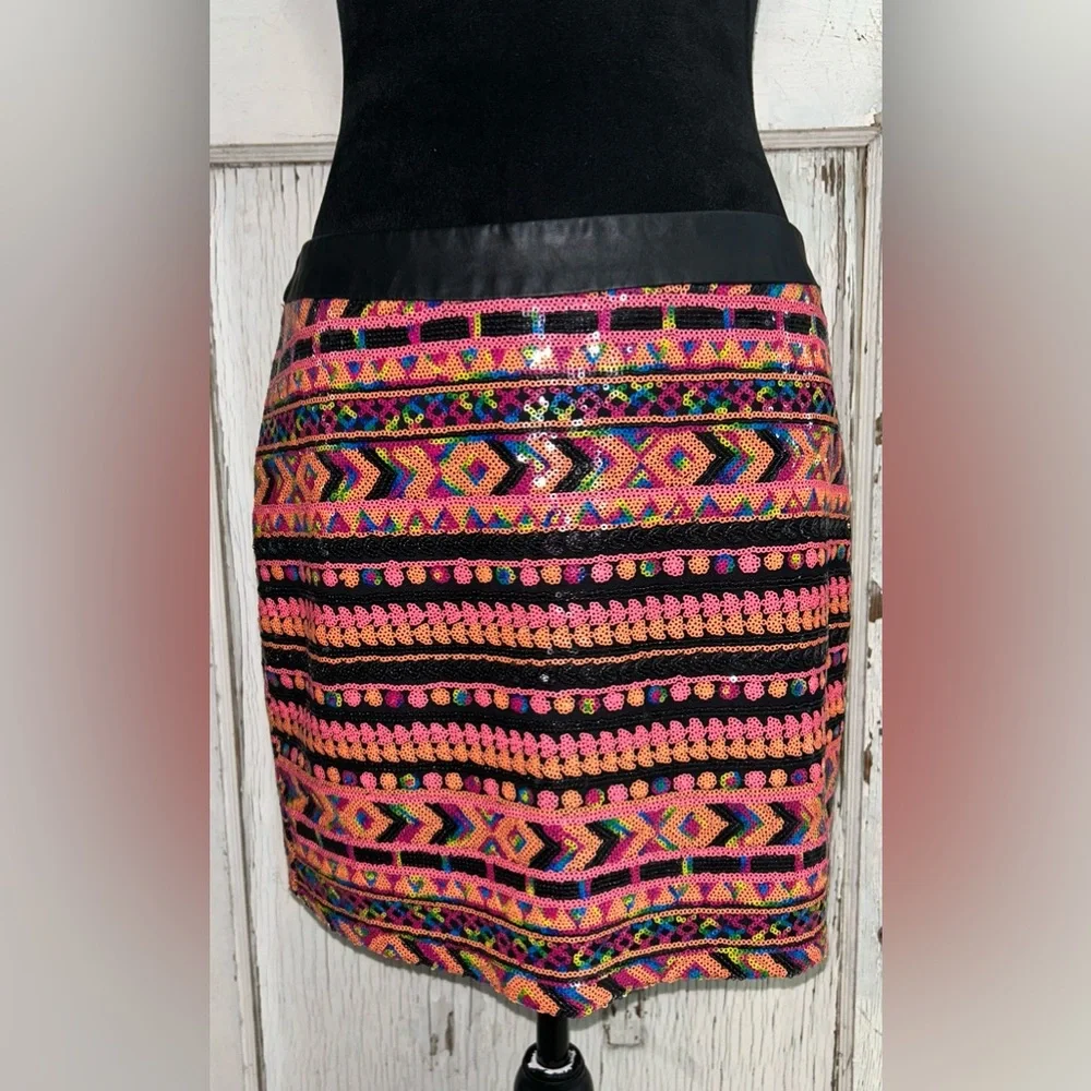 Sequin‎ mini skirt Forever 21, Vintage Multi colors of  sequin